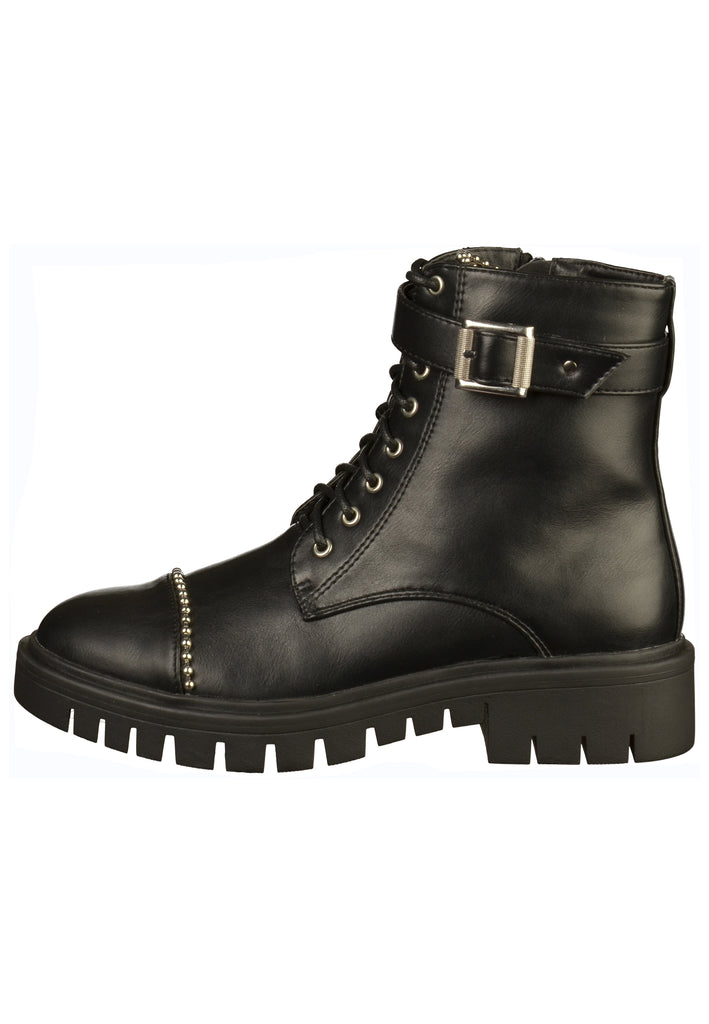 Buffalo Stiefelette Lederimitat Schwarz - surf4shoes