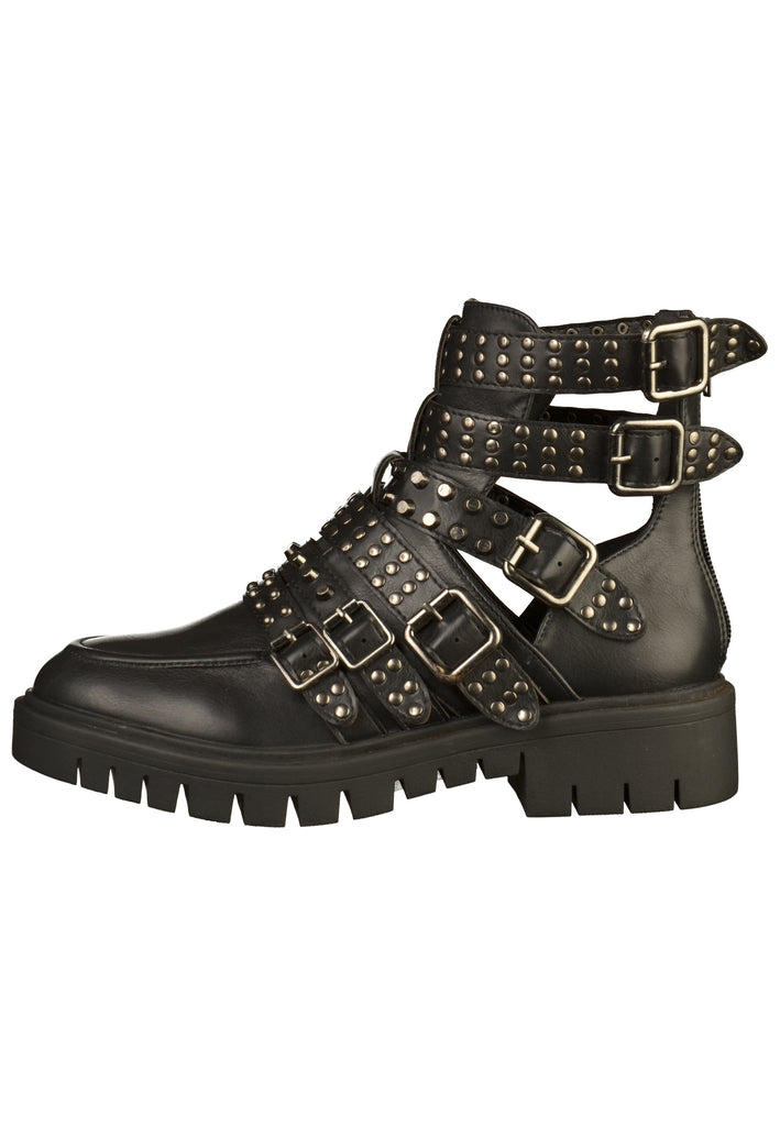 Buffalo Stiefelette Lederimitat Schwarz - surf4shoes