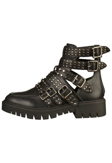 Buffalo Stiefelette Lederimitat Schwarz - surf4shoes