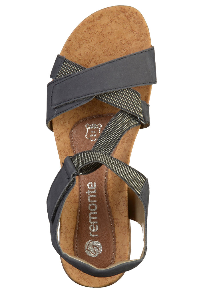 Remonte Sandalen Leder Blau - surf4shoes