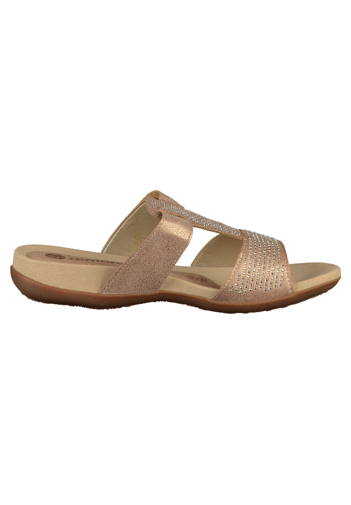 Remonte Pantoletten Leder Rosa - surf4shoes