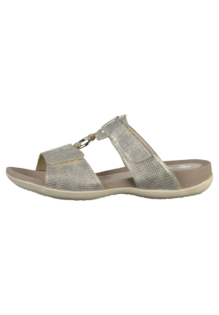 Remonte Pantoletten Leder Silber - surf4shoes