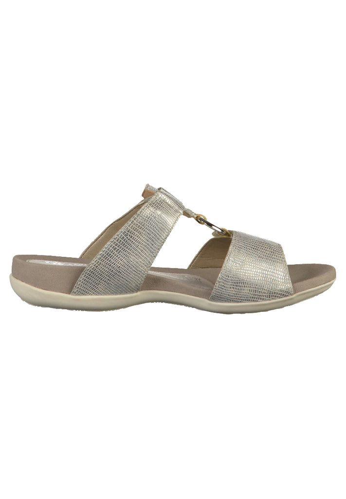Remonte Pantoletten Leder Silber - surf4shoes