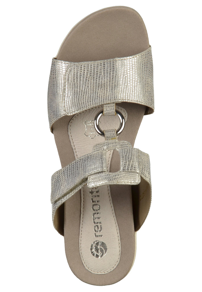 Remonte Pantoletten Leder Silber - surf4shoes