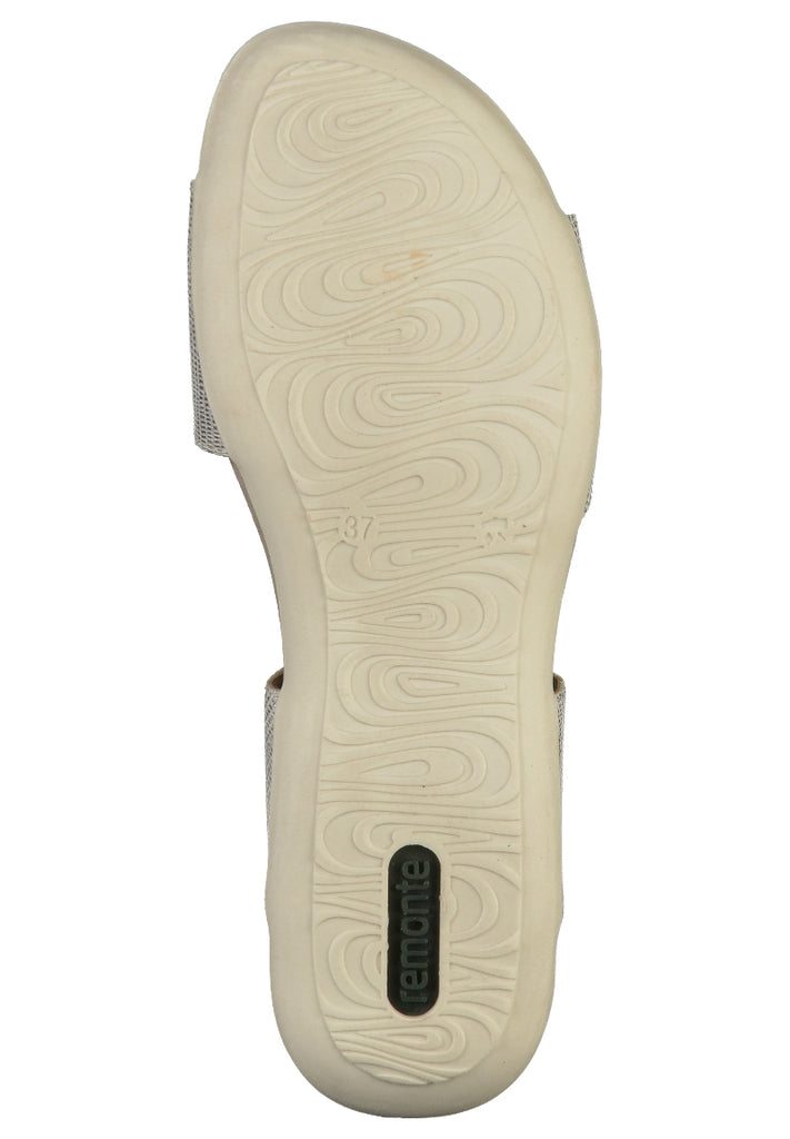 Remonte Pantoletten Leder Silber - surf4shoes