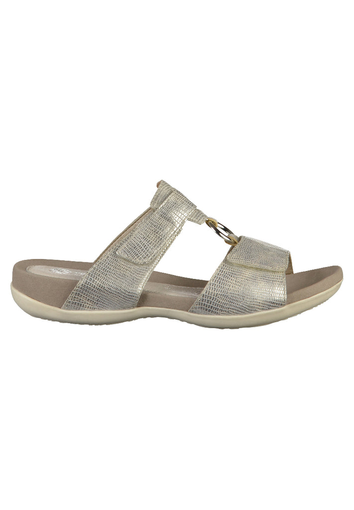 Remonte Pantoletten Leder Silber - surf4shoes