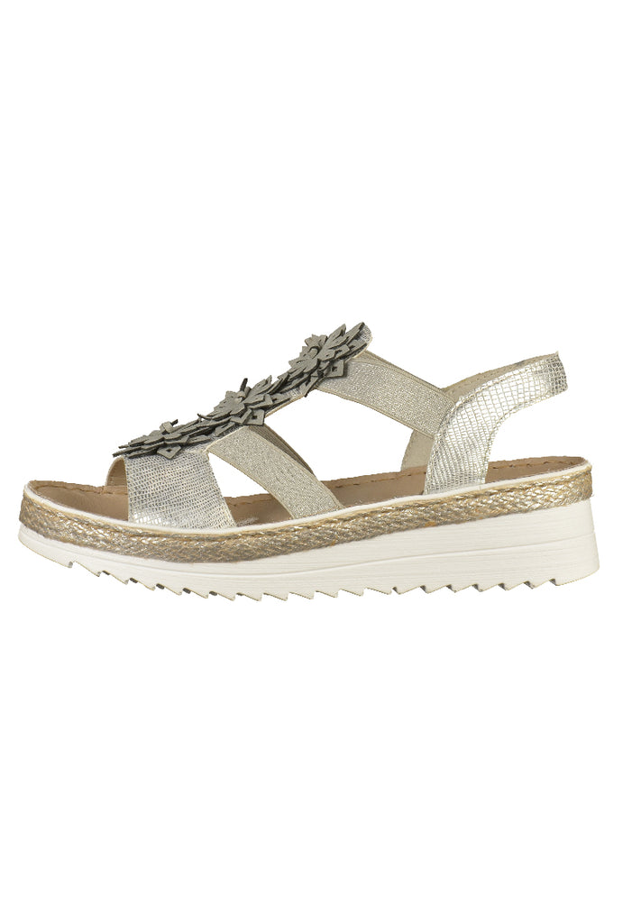 Rieker Sandalen Lederimitat Silber - surf4shoes