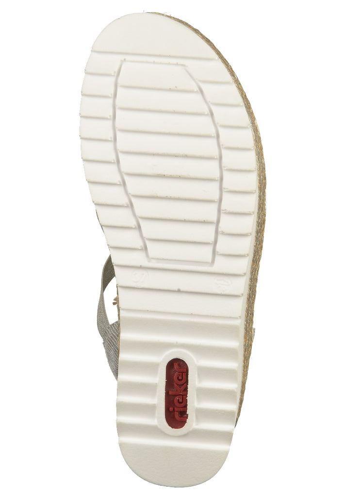 Rieker Sandalen Lederimitat Silber - surf4shoes