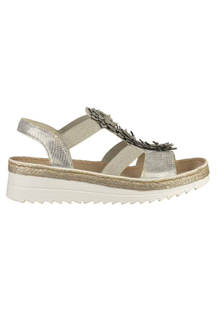 Rieker Sandalen Lederimitat Silber - surf4shoes