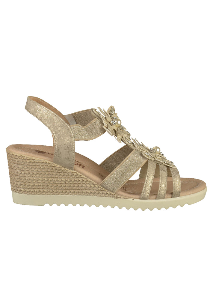 Remonte Sandalen Lederimitat Beige - surf4shoes