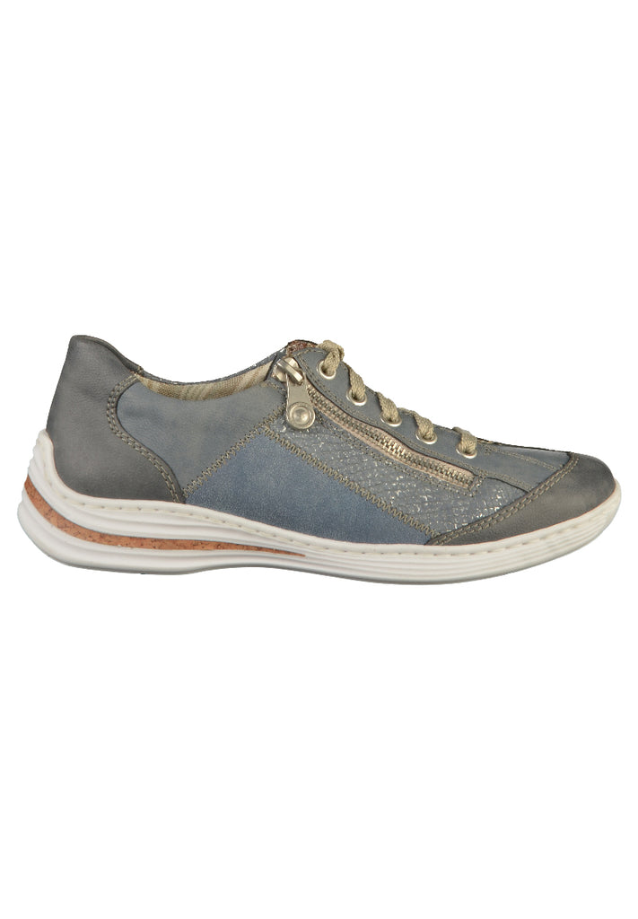 Rieker Sneaker Lederimitat Blau - surf4shoes