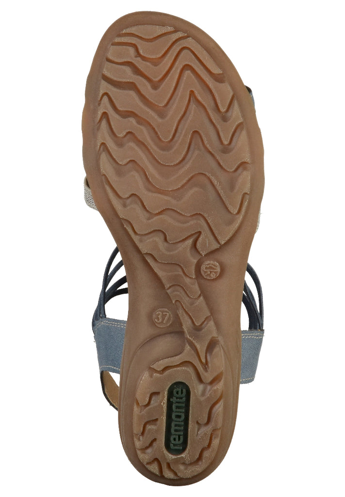 Remonte Sandalen Leder Blau - surf4shoes