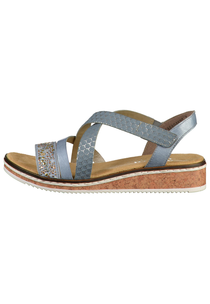 Rieker Sandalen Lederimitat Blau - surf4shoes