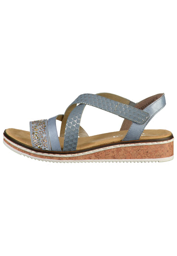 Rieker Sandalen Lederimitat Blau - surf4shoes