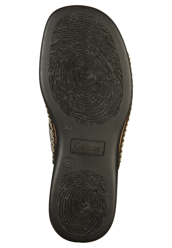 Gabor Pantoletten Nappaleder Schwarz - surf4shoes