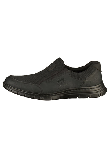 Rieker Slipper Lederimitat Schwarz - surf4shoes