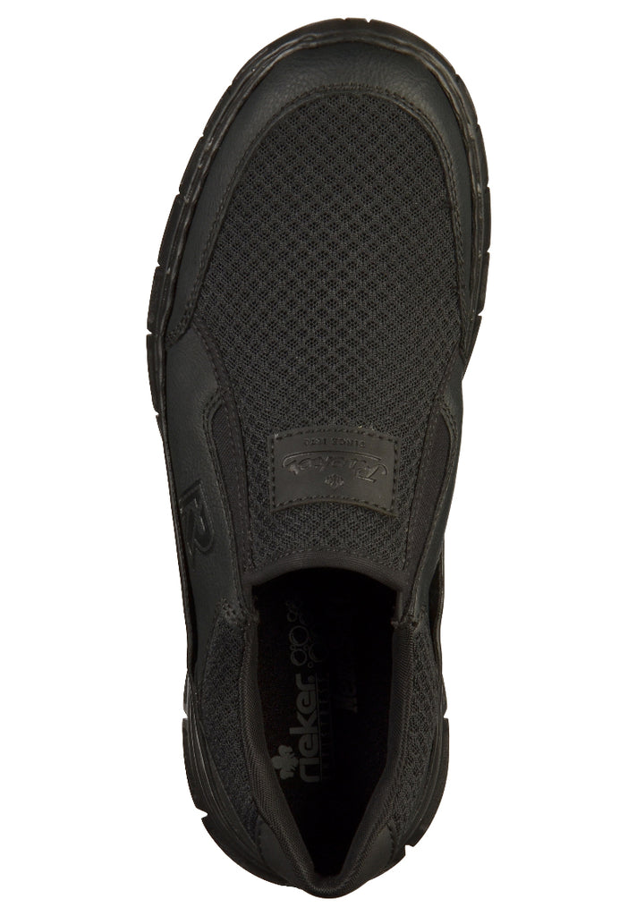 Rieker Slipper Lederimitat Schwarz - surf4shoes