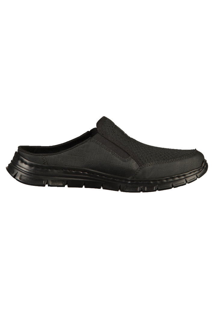 Rieker Pantoletten Lederimitat Schwarz - surf4shoes