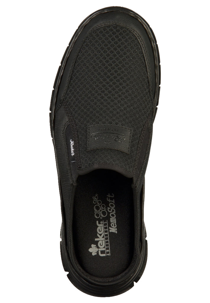 Rieker Pantoletten Lederimitat Schwarz - surf4shoes