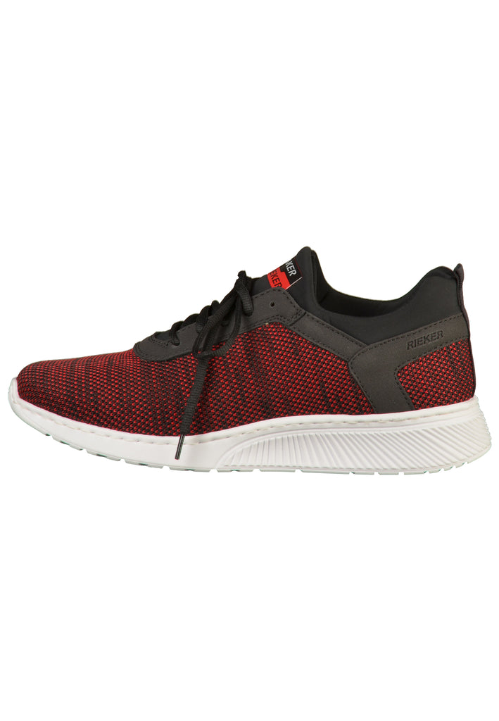 Rieker Sneaker Lederimitat/Textil Schwarz/Rot - surf4shoes