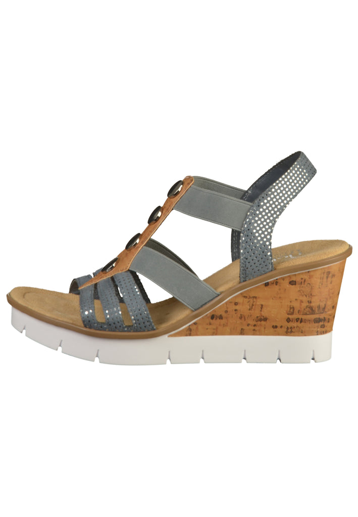 Rieker Sandalen Textil Blau - surf4shoes