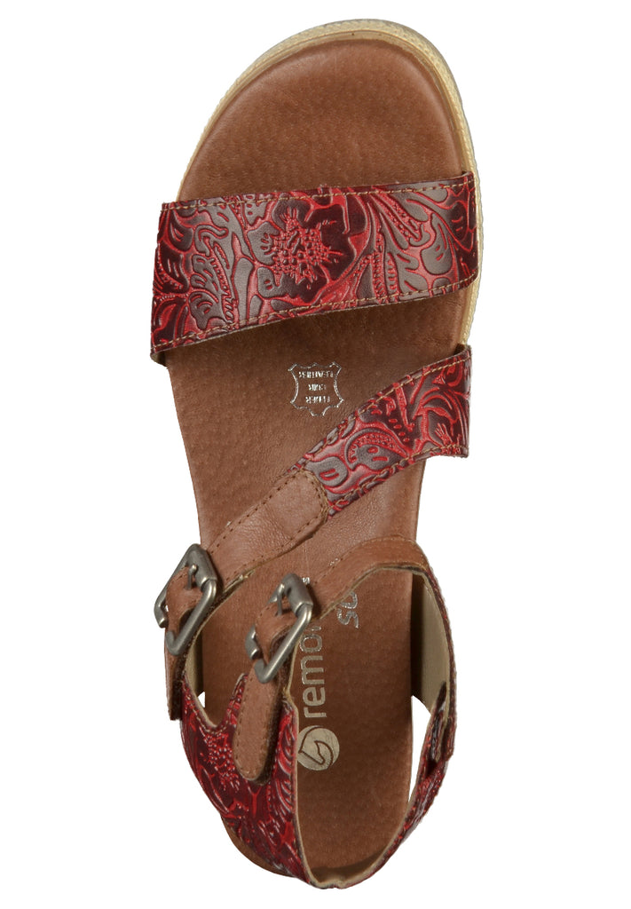Remonte Sandalen Leder Rot - surf4shoes
