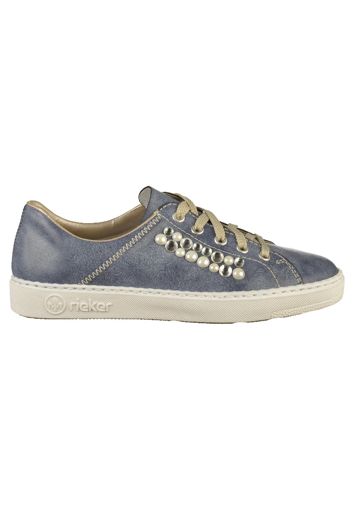 Rieker Sneaker Lederimitat Blau - surf4shoes