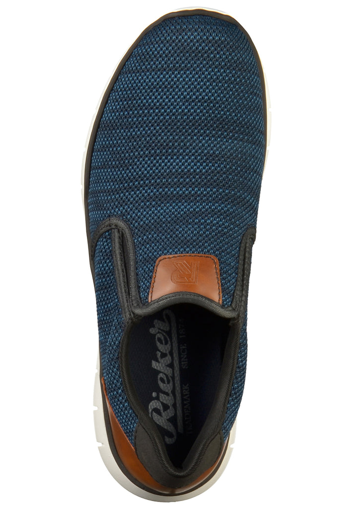Rieker Slipper Textil Blau - surf4shoes