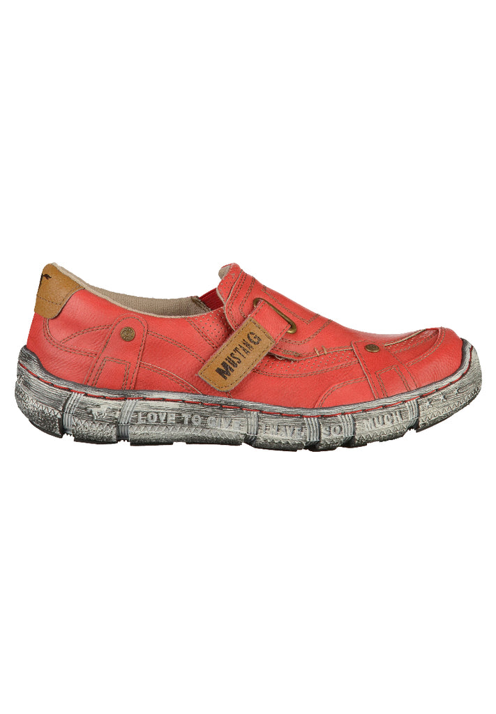 Mustang Halbschuhe Lederimitat Rot - surf4shoes