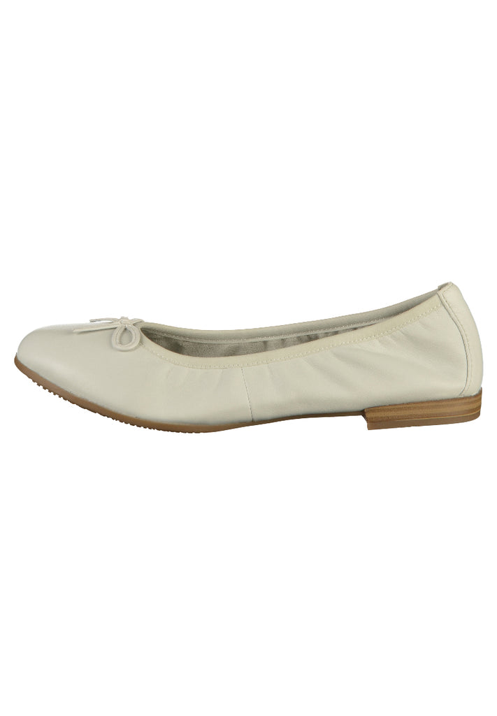 Tamaris Ballerinas Leder Weiß - surf4shoes