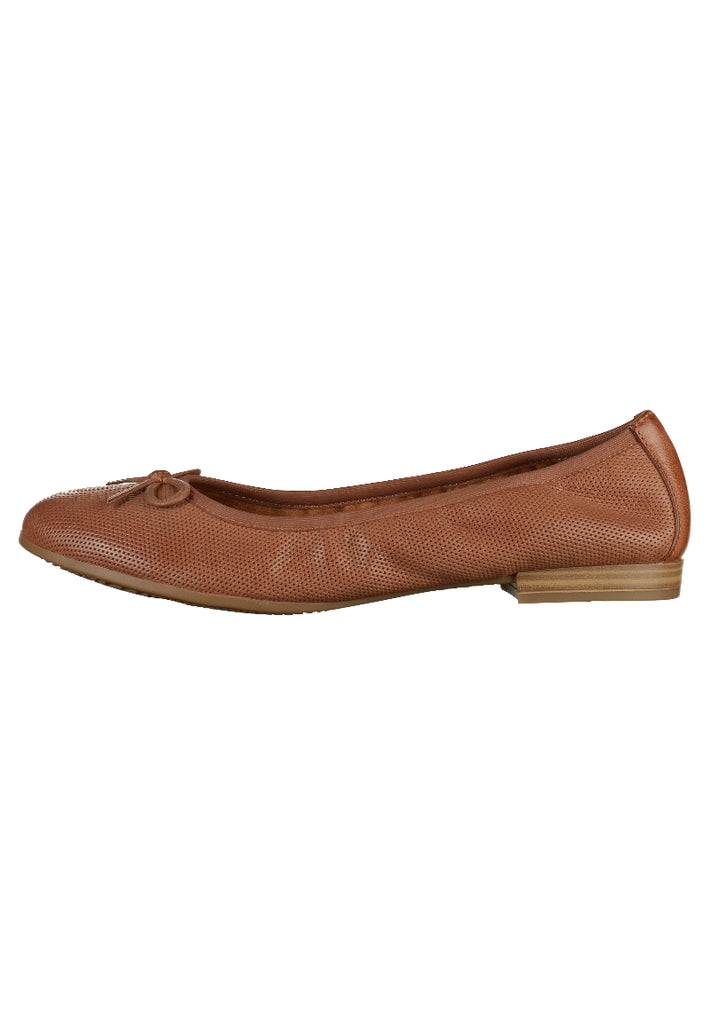 Tamaris Ballerinas Leder Cognac - surf4shoes