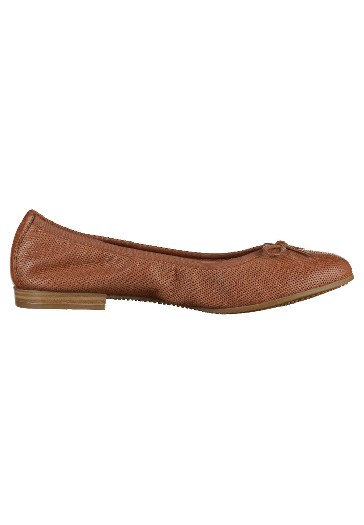 Tamaris Ballerinas Leder Cognac - surf4shoes
