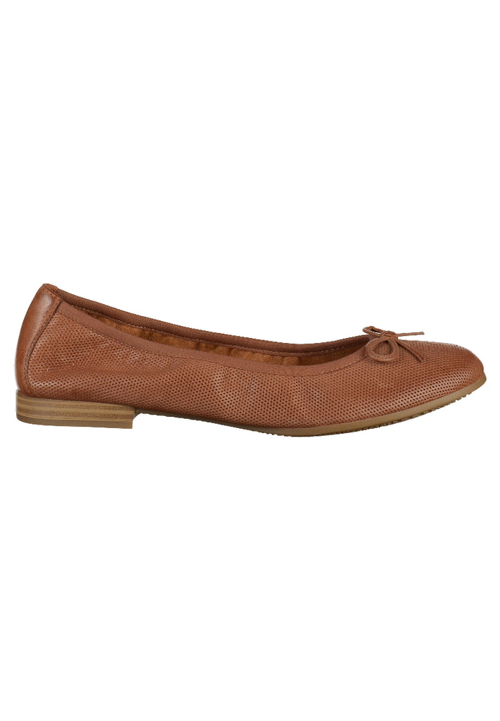 Tamaris Ballerinas Leder Cognac - surf4shoes