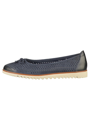 Tamaris Ballerinas Leder Navy - surf4shoes