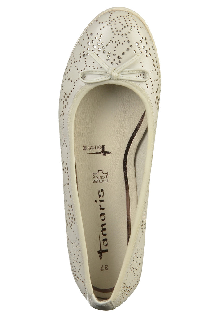 Tamaris Ballerinas Leder Weiß - surf4shoes