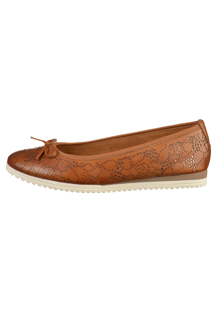 Tamaris Ballerinas Leder Nuss - surf4shoes