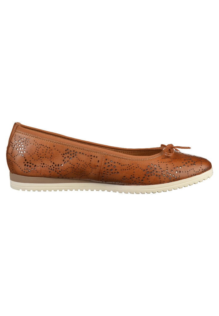 Tamaris Ballerinas Leder Nuss - surf4shoes