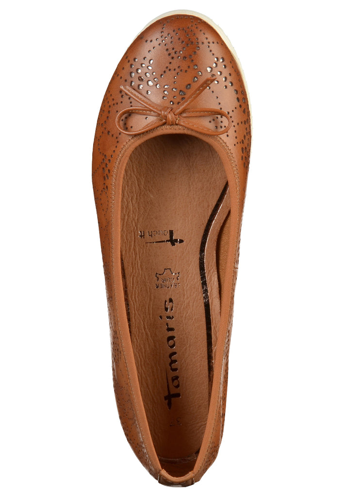 Tamaris Ballerinas Leder Nuss - surf4shoes