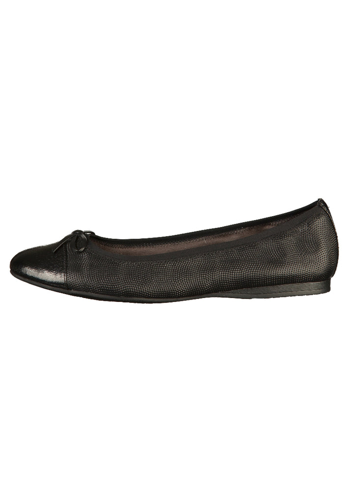 Tamaris Ballerinas Leder/Textil Schwarz - surf4shoes