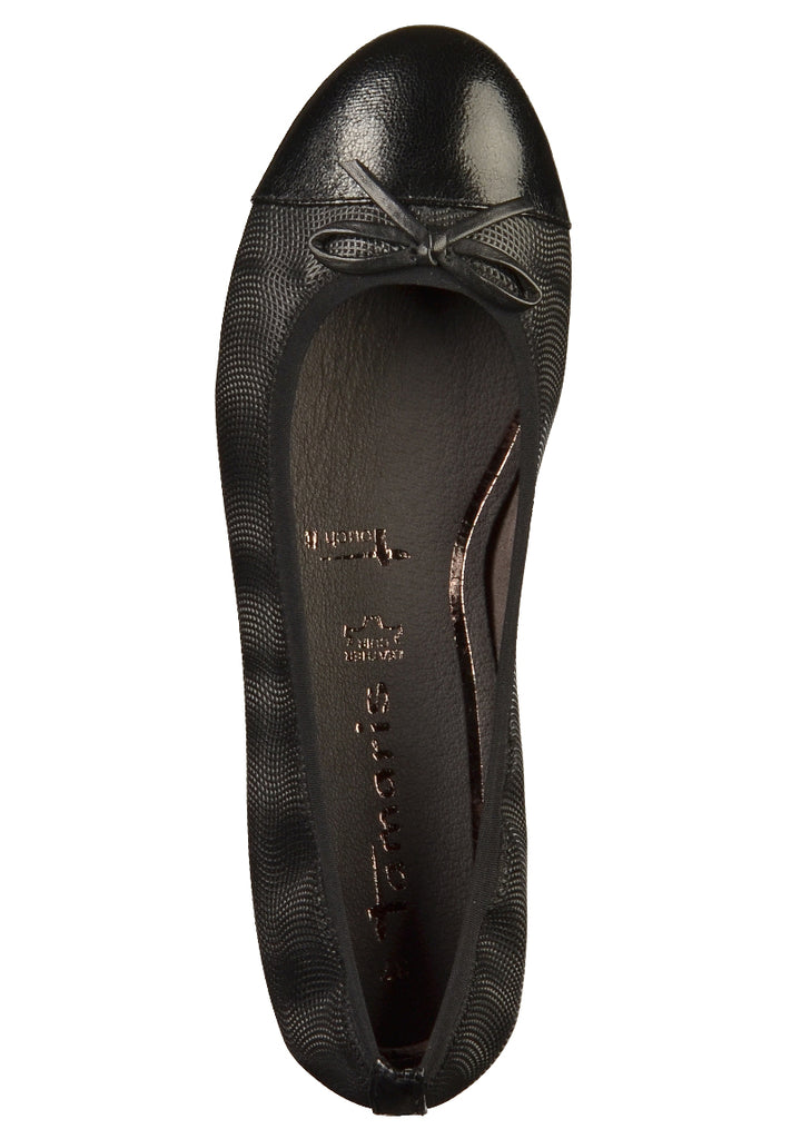 Tamaris Ballerinas Leder/Textil Schwarz - surf4shoes