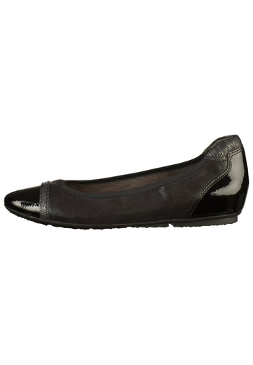 Tamaris Ballerinas Lederimitat/Textil Schwarz - surf4shoes