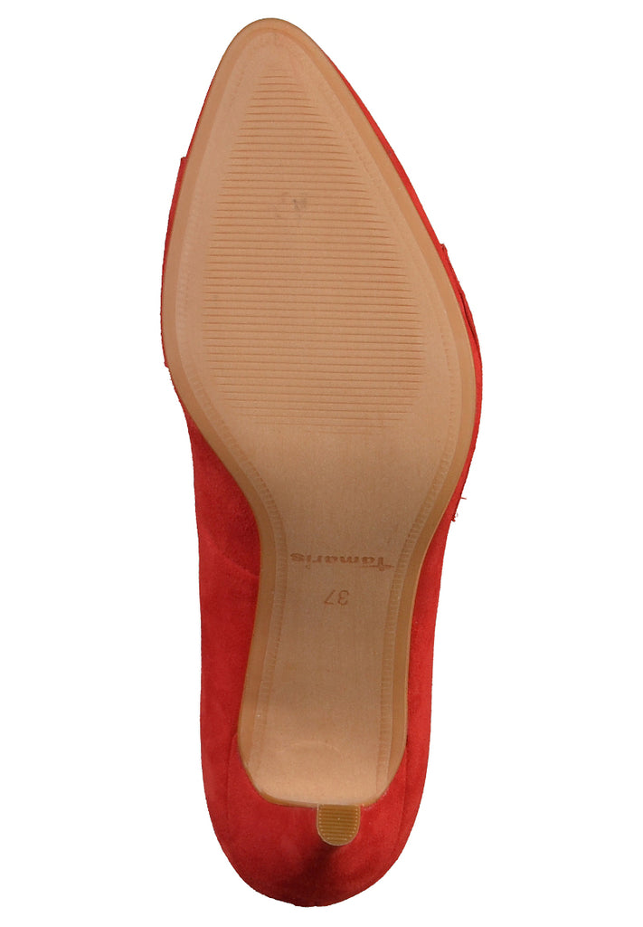 Tamaris Pumps Veloursleder Rot - surf4shoes