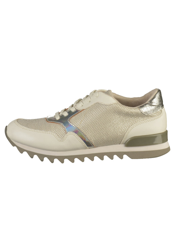 Tamaris Sneaker Lederimitat/Textil Weiß/Silber - surf4shoes