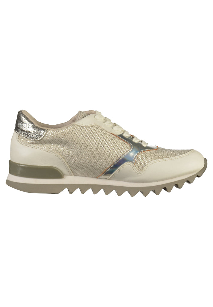 Tamaris Sneaker Lederimitat/Textil Weiß/Silber - surf4shoes