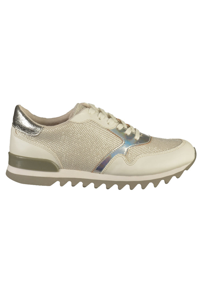 Tamaris Sneaker Lederimitat/Textil Weiß/Silber - surf4shoes