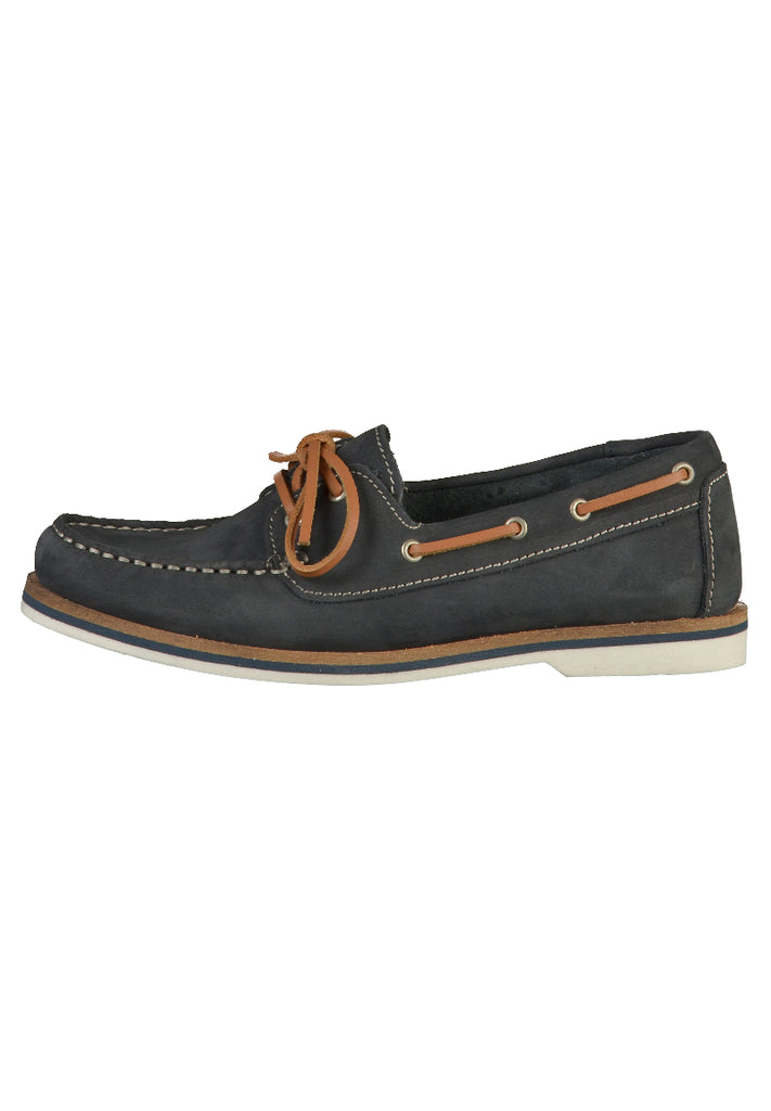 Tamaris Halbschuhe Leder Navy - surf4shoes