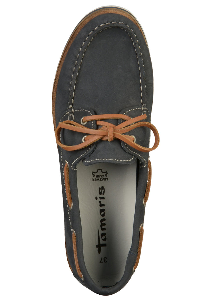Tamaris Halbschuhe Leder Navy - surf4shoes