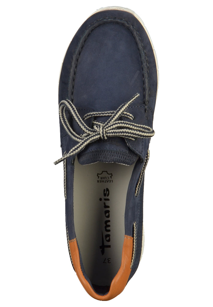 Tamaris Halbschuhe Leder Navy - surf4shoes