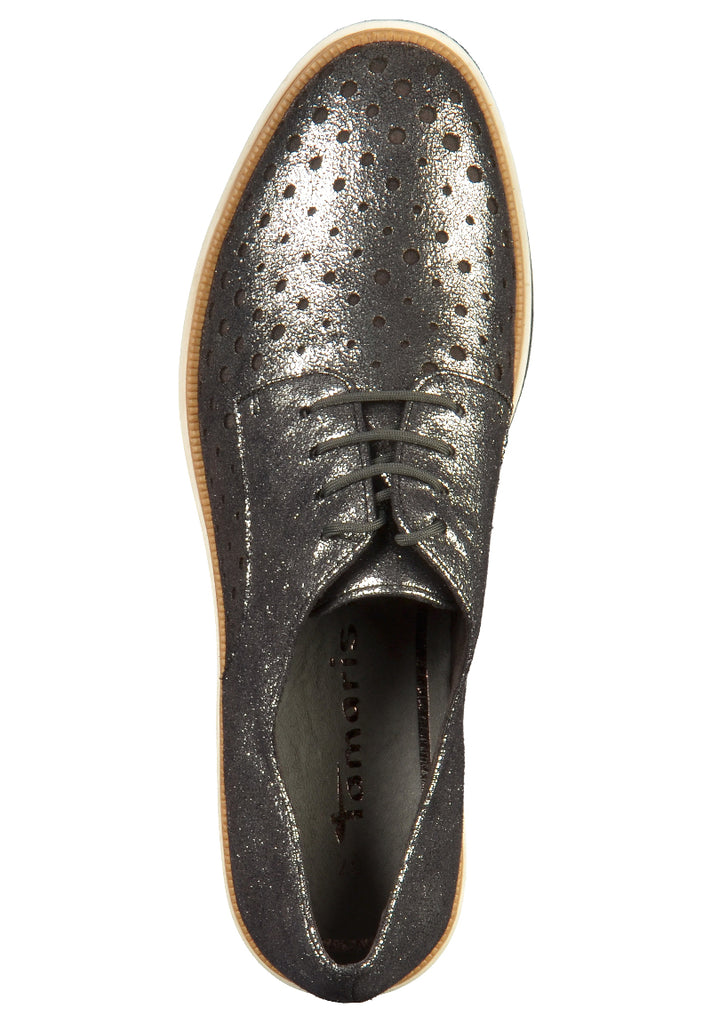Tamaris Halbschuhe Lederimitat Silber - surf4shoes