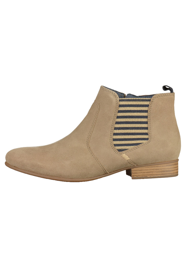 Tamaris Stiefelette Leder Beige - surf4shoes